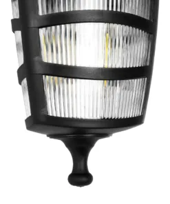 GloboStar® ZARDIN 203-0206 Vintage Επιτοίχιο Φωτιστικό Φαναράκι Μονόφωτο 1 x E27 IP44 Μαύρο Πλαστικό - Μ17 x Π22 x Υ30cm 13 203 0206 6