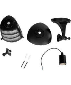 GloboStar® ZARDIN 203-0206 Vintage Επιτοίχιο Φωτιστικό Φαναράκι Μονόφωτο 1 x E27 IP44 Μαύρο Πλαστικό - Μ17 x Π22 x Υ30cm 14 203 0206 7