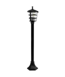 GloboStar® ZARDIN 203-0207 Vintage Επιδαπέδιο Φωτιστικό Κολωνάκι Κήπου Μονόφωτο 1 x E27 IP44 Μαύρο & Διάφανο Πλαστικό - Μ17 x Π17 x Υ92cm 10 203 0207 3