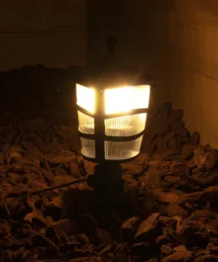 Alternative view of GloboStar® ZARDIN 203-0208 Vintage Καρφωτό Φωτιστικό Φαναράκι Μονόφωτο 1 x E27 IP44 Μαύρο & Διάφανο Πλαστικό - Μ17 x Π17 x Υ50cm