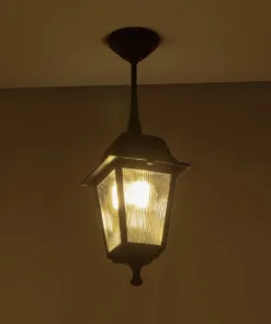 Alternative view of GloboStar® SOLME 203-0209 Vintage Κρεμαστό Φωτιστικό Φαναράκι Μονόφωτο 1 x E27 IP44 Μαύρο Πλαστικό - Μ15 x Π15 x Υ27cm