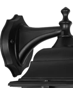 GloboStar® SOLME 203-0211 Vintage Επιτοίχιο Φωτιστικό Φαναράκι Μονόφωτο 1 x E27 IP44 Μαύρο Πλαστικό - Μ15 x Π20 x Υ35cm 12 203 0211 5