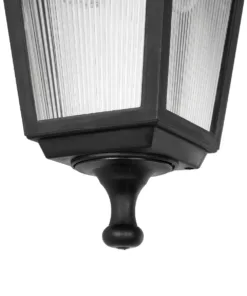 GloboStar® SOLME 203-0211 Vintage Επιτοίχιο Φωτιστικό Φαναράκι Μονόφωτο 1 x E27 IP44 Μαύρο Πλαστικό - Μ15 x Π20 x Υ35cm 13 203 0211 6