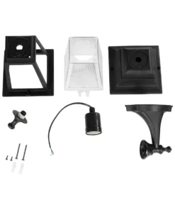 GloboStar® SOLME 203-0211 Vintage Επιτοίχιο Φωτιστικό Φαναράκι Μονόφωτο 1 x E27 IP44 Μαύρο Πλαστικό - Μ15 x Π20 x Υ35cm 14 203 0211 7