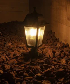 Alternative view of GloboStar® SOLME 203-0213 Vintage Καρφωτό Φωτιστικό Φαναράκι Μονόφωτο 1 x E27 IP44 Μαύρο & Διάφανο Πλαστικό - Μ22 x Π22 x Υ35cm