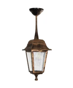 GloboStar® SOLME 203-0214 Vintage Κρεμαστό Φωτιστικό Φαναράκι Μονόφωτο 1 x E27 IP44 Χάλκινο Πλαστικό - Μ15 x Π15 x Υ27cm 10 203 0214 3