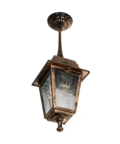 GloboStar® SOLME 203-0214 Vintage Κρεμαστό Φωτιστικό Φαναράκι Μονόφωτο 1 x E27 IP44 Χάλκινο Πλαστικό - Μ15 x Π15 x Υ27cm 11 203 0214 4