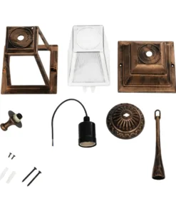 GloboStar® SOLME 203-0214 Vintage Κρεμαστό Φωτιστικό Φαναράκι Μονόφωτο 1 x E27 IP44 Χάλκινο Πλαστικό - Μ15 x Π15 x Υ27cm 14 203 0214 7