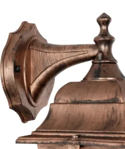 GloboStar® SOLME 203-0216 Vintage Επιτοίχιο Φωτιστικό Φαναράκι Μονόφωτο 1 x E27 IP44 Χάλκινο Πλαστικό - Μ19 x Π20 x Υ35cm 12 203 0216 5