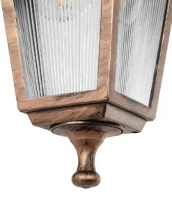 GloboStar® SOLME 203-0216 Vintage Επιτοίχιο Φωτιστικό Φαναράκι Μονόφωτο 1 x E27 IP44 Χάλκινο Πλαστικό - Μ19 x Π20 x Υ35cm 13 203 0216 6