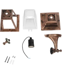 GloboStar® SOLME 203-0216 Vintage Επιτοίχιο Φωτιστικό Φαναράκι Μονόφωτο 1 x E27 IP44 Χάλκινο Πλαστικό - Μ19 x Π20 x Υ35cm 14 203 0216 7