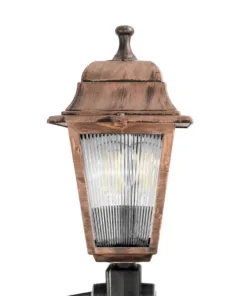 GloboStar® SOLME 203-0218 Vintage Καρφωτό Φωτιστικό Φαναράκι Μονόφωτο 1 x E27 IP44 Χάλκινο & Διάφανο Πλαστικό - Μ22 x Π22 x Υ35cm 12 203 0218 5