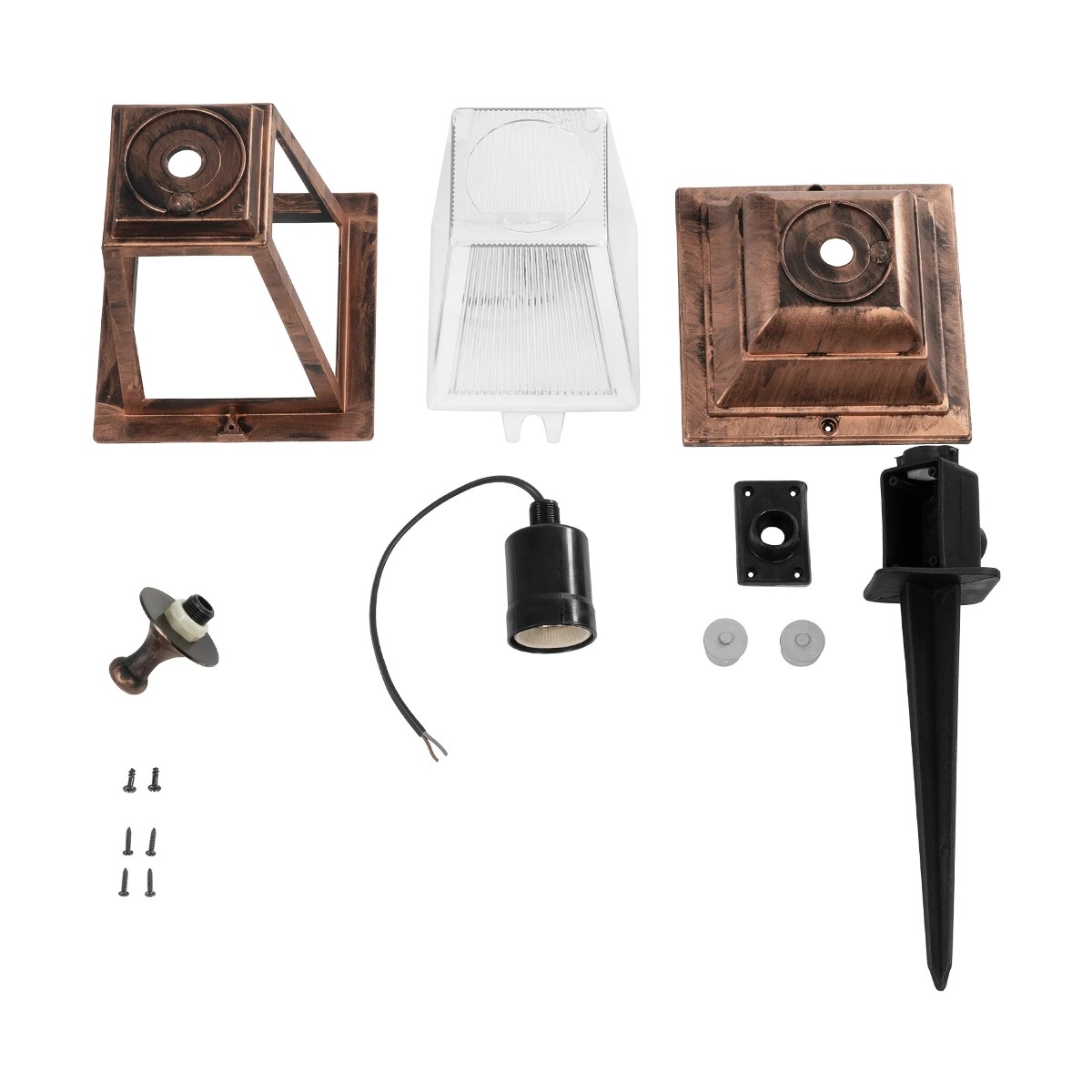 GloboStar® SOLME 203-0218 Vintage Καρφωτό Φωτιστικό Φαναράκι Μονόφωτο 1 x E27 IP44 Χάλκινο & Διάφανο Πλαστικό - Μ22 x Π22 x Υ35cm 8 GloboStar® SOLME 203-0218 Vintage Καρφωτό Φωτιστικό Φαναράκι Μονόφωτο 1 x E27 IP44 Χάλκινο & Διάφανο Πλαστικό - Μ22 x Π22 x Υ35cm - Image 7