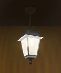 GloboStar® SOLME 203-0219 Vintage Κρεμαστό Φωτιστικό Φαναράκι Μονόφωτο 1 x E27 IP44 Λευκό Πλαστικό Σώμα - Μ15 x Π15 x Υ27cm 9 203 0219 2