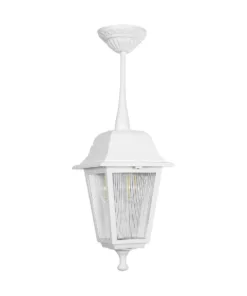 GloboStar® SOLME 203-0219 Vintage Κρεμαστό Φωτιστικό Φαναράκι Μονόφωτο 1 x E27 IP44 Λευκό Πλαστικό Σώμα - Μ15 x Π15 x Υ27cm 10 203 0219 3