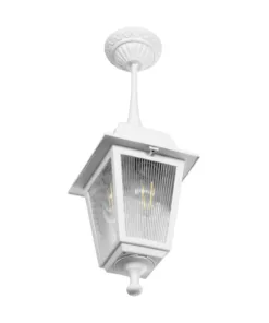 GloboStar® SOLME 203-0219 Vintage Κρεμαστό Φωτιστικό Φαναράκι Μονόφωτο 1 x E27 IP44 Λευκό Πλαστικό Σώμα - Μ15 x Π15 x Υ27cm 11 203 0219 4