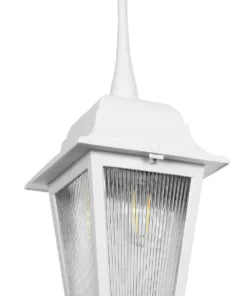 GloboStar® SOLME 203-0219 Vintage Κρεμαστό Φωτιστικό Φαναράκι Μονόφωτο 1 x E27 IP44 Λευκό Πλαστικό Σώμα - Μ15 x Π15 x Υ27cm 12 203 0219 5