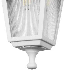 GloboStar® SOLME 203-0221 Vintage Επιτοίχιο Φωτιστικό Φαναράκι Μονόφωτο 1 x E27 IP44 Λευκό Πλαστικό - Μ15 x Π20 x Υ35cm 13 203 0221 6