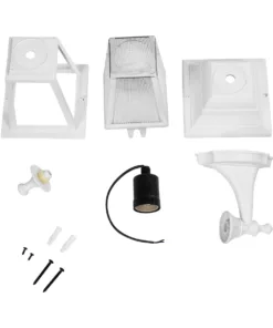 GloboStar® SOLME 203-0221 Vintage Επιτοίχιο Φωτιστικό Φαναράκι Μονόφωτο 1 x E27 IP44 Λευκό Πλαστικό - Μ15 x Π20 x Υ35cm 14 203 0221 7