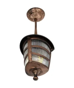 GloboStar® ZARDIN 203-0224 Vintage Κρεμαστό Φωτιστικό Φαναράκι Μονόφωτο 1 x E27 IP44 Χάλκινο Πλαστικό - Μ17 x Π17 x Υ42cm 11 203 0224 4