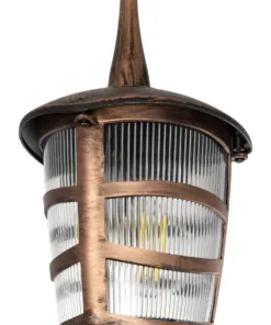 GloboStar® ZARDIN 203-0224 Vintage Κρεμαστό Φωτιστικό Φαναράκι Μονόφωτο 1 x E27 IP44 Χάλκινο Πλαστικό - Μ17 x Π17 x Υ42cm 12 203 0224 5