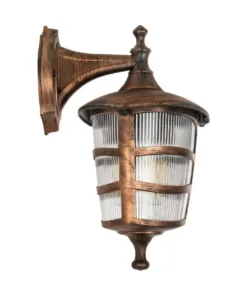 GloboStar® ZARDIN 203-0226 Vintage Επιτοίχιο Φωτιστικό Φαναράκι Μονόφωτο 1 x E27 IP44 Χάλκινο Πλαστικό - Μ17 x Π22 x Υ30cm 11 203 0226 4