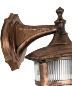 GloboStar® ZARDIN 203-0226 Vintage Επιτοίχιο Φωτιστικό Φαναράκι Μονόφωτο 1 x E27 IP44 Χάλκινο Πλαστικό - Μ17 x Π22 x Υ30cm 12 203 0226 5