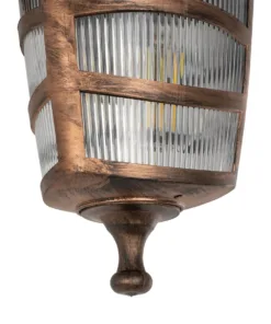 GloboStar® ZARDIN 203-0226 Vintage Επιτοίχιο Φωτιστικό Φαναράκι Μονόφωτο 1 x E27 IP44 Χάλκινο Πλαστικό - Μ17 x Π22 x Υ30cm 13 203 0226 6