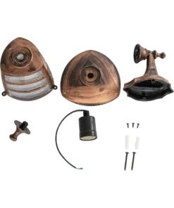 GloboStar® ZARDIN 203-0226 Vintage Επιτοίχιο Φωτιστικό Φαναράκι Μονόφωτο 1 x E27 IP44 Χάλκινο Πλαστικό - Μ17 x Π22 x Υ30cm 14 203 0226 7