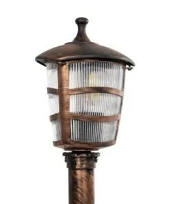 GloboStar® ZARDIN 203-0227 Vintage Επιδαπέδιο Φωτιστικό Κολωνάκι Κήπου Μονόφωτο 1 x E27 IP44 Χάλκινο & Διάφανο Πλαστικό - Μ17 x Π22 x Υ30cm 12 203 0227 5