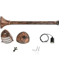 GloboStar® ZARDIN 203-0227 Vintage Επιδαπέδιο Φωτιστικό Κολωνάκι Κήπου Μονόφωτο 1 x E27 IP44 Χάλκινο & Διάφανο Πλαστικό - Μ17 x Π22 x Υ30cm 14 203 0227 7