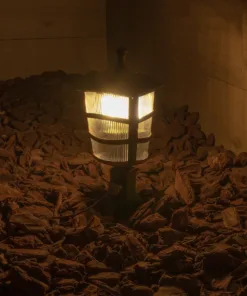 Alternative view of GloboStar® ZARDIN 203-0228 Vintage Καρφωτό Φωτιστικό Φαναράκι Μονόφωτο 1 x E27 IP44 Χάλκινο & Διάφανο Πλαστικό - Μ17 x Π17 x Υ50cm