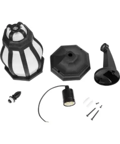 GloboStar® VERDI 203-0229 Vintage Επιτοίχιο Φωτιστικό Φαναράκι Μονόφωτο 1 x E27 IP44 Μαύρο Πλαστικό - Μ18 x Π25 x Υ40cm 14 203 0229 7