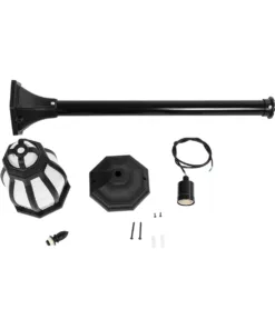 GloboStar® VERDI 203-0230 Vintage Επιδαπέδιο Φωτιστικό Κολωνάκι Κήπου Μονόφωτο 1 x E27 IP44 Μαύρο & Διάφανο Πλαστικό - Μ17 x Π17 x Υ104cm 14 203 0230 7