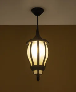 Alternative view of GloboStar® VERDI 203-0232 Vintage Κρεμαστό Φωτιστικό Φαναράκι Μονόφωτο 1 x E27 IP44 Μαύρο Πλαστικό - Μ18 x Π18 x Υ33cm