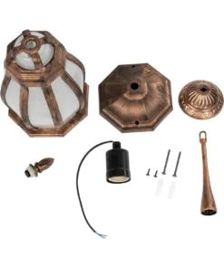 GloboStar® VERDI 203-0234 Vintage Κρεμαστό Φωτιστικό Φαναράκι Μονόφωτο 1 x E27 IP44 Χάλκινο Πλαστικό - Μ18 x Π18 x Υ33cm 14 203 0234 7