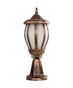 GloboStar® VERDI 203-0235 Vintage Επιδαπέδιο Φωτιστικό Φαναράκι Μονόφωτο 1 x E27 IP44 Χάλκινο & Διάφανο Πλαστικό - Μ18 x Π18 x Υ46cm 10 203 0235 3