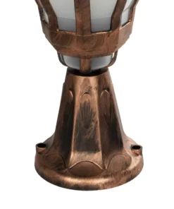 GloboStar® VERDI 203-0235 Vintage Επιδαπέδιο Φωτιστικό Φαναράκι Μονόφωτο 1 x E27 IP44 Χάλκινο & Διάφανο Πλαστικό - Μ18 x Π18 x Υ46cm 13 203 0235 6