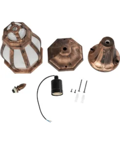 GloboStar® VERDI 203-0235 Vintage Επιδαπέδιο Φωτιστικό Φαναράκι Μονόφωτο 1 x E27 IP44 Χάλκινο & Διάφανο Πλαστικό - Μ18 x Π18 x Υ46cm 14 203 0235 7