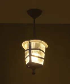 Alternative view of GloboStar® ZARDIN 203-0237 Vintage Κρεμαστό Φωτιστικό Φαναράκι Μονόφωτο 1 x E27 IP44 Λευκό Πλαστικό - Μ17 x Π17 x Υ22cm