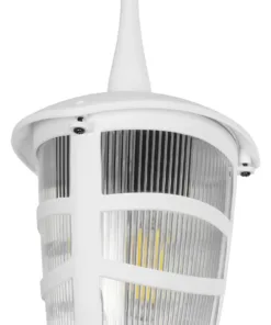 GloboStar® ZARDIN 203-0237 Vintage Κρεμαστό Φωτιστικό Φαναράκι Μονόφωτο 1 x E27 IP44 Λευκό Πλαστικό - Μ17 x Π17 x Υ22cm 12 203 0237 5