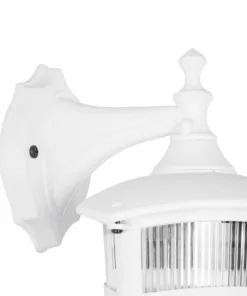 GloboStar® ZARDIN 203-0239 Vintage Επιτοίχιο Φωτιστικό Φαναράκι Μονόφωτο 1 x E27 IP44 Λευκό Πλαστικό - Μ17 x Π21 x Υ30cm 12 203 0239 5