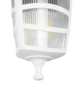 GloboStar® ZARDIN 203-0239 Vintage Επιτοίχιο Φωτιστικό Φαναράκι Μονόφωτο 1 x E27 IP44 Λευκό Πλαστικό - Μ17 x Π21 x Υ30cm 13 203 0239 6