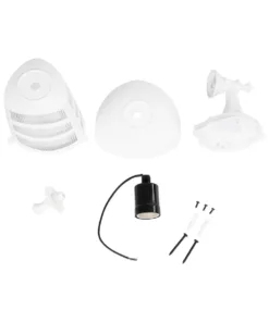 GloboStar® ZARDIN 203-0239 Vintage Επιτοίχιο Φωτιστικό Φαναράκι Μονόφωτο 1 x E27 IP44 Λευκό Πλαστικό - Μ17 x Π21 x Υ30cm 14 203 0239 7