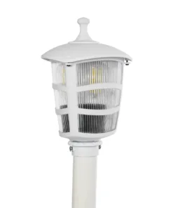 GloboStar® ZARDIN 203-0240 Vintage Επιδαπέδιο Φωτιστικό Κολωνάκι Κήπου Μονόφωτο 1 x E27 IP44 Λευκό & Διάφανο Πλαστικό - Μ17 x Π17 x Υ92cm 12 203 0240 5