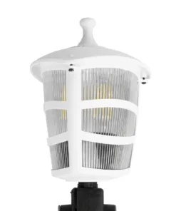 GloboStar® ZARDIN 203-0241 Vintage Καρφωτό Φωτιστικό Φαναράκι Μονόφωτο 1 x E27 IP44 Λευκό & Διάφανο Πλαστικό - Μ17 x Π17 x Υ49cm 12 203 0241 5