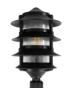 GloboStar® LANTERNA 203-0242 Μοντέρνο Καρφωτό Φωτιστικό Φαναράκι Μονόφωτο 1 x E27 IP44 Μαύρο & Διάφανο Πλαστικό - Μ16 x Π16 x Υ50cm 12 203 0242 5