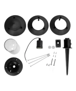 GloboStar® LANTERNA 203-0242 Μοντέρνο Καρφωτό Φωτιστικό Φαναράκι Μονόφωτο 1 x E27 IP44 Μαύρο & Διάφανο Πλαστικό - Μ16 x Π16 x Υ50cm 14 203 0242 7