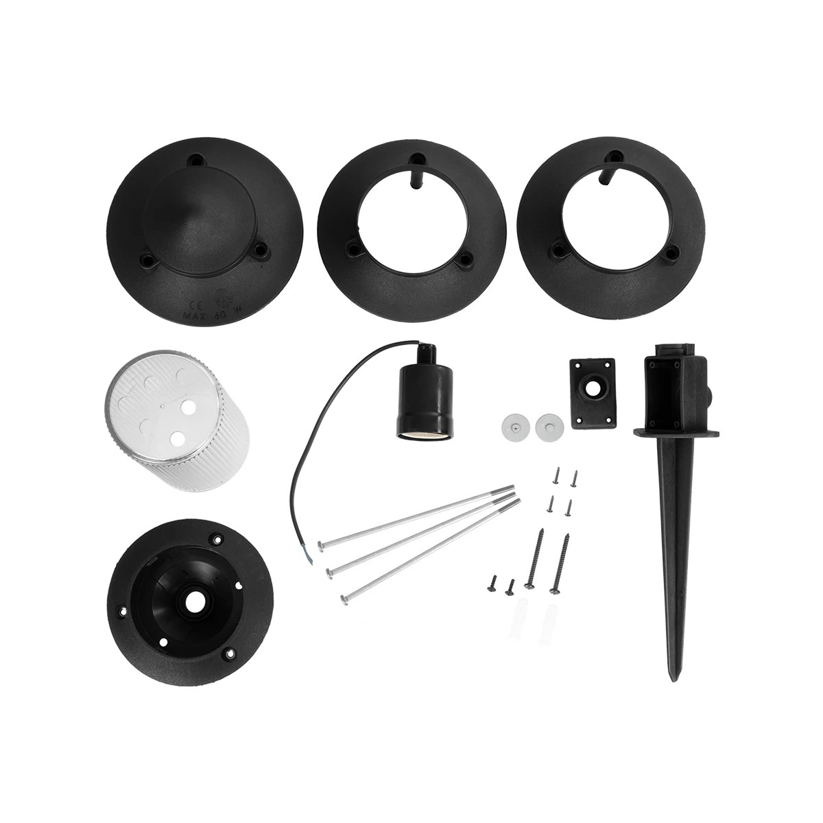 GloboStar® LANTERNA 203-0242 Μοντέρνο Καρφωτό Φωτιστικό Φαναράκι Μονόφωτο 1 x E27 IP44 Μαύρο & Διάφανο Πλαστικό - Μ16 x Π16 x Υ50cm 8 GloboStar® LANTERNA 203-0242 Μοντέρνο Καρφωτό Φωτιστικό Φαναράκι Μονόφωτο 1 x E27 IP44 Μαύρο & Διάφανο Πλαστικό - Μ16 x Π16 x Υ50cm - Image 7