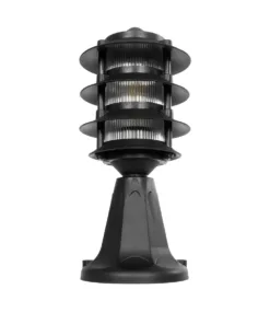 GloboStar® LANTERNA 203-0243 Μοντέρνο Επιδαπέδιο Φωτιστικό Φαναράκι Μονόφωτο 1 x E27 IP44 Μαύρο & Διάφανο Πλαστικό - Μ16 x Π16 x Υ35cm 11 203 0243 4